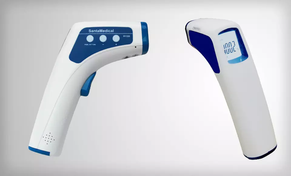 $33.99 for a SantaMedical LCD Noncontact Infrared Forehead Thermometer ($128.95 List Price). Free Shipping and Returns. - Second Medium