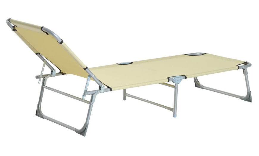 Image 5: Outsunny Folding Sun Lounger