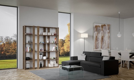 Libreria a parete Kato E Made in Italy, disponibile in 2 modelli e 3 colori