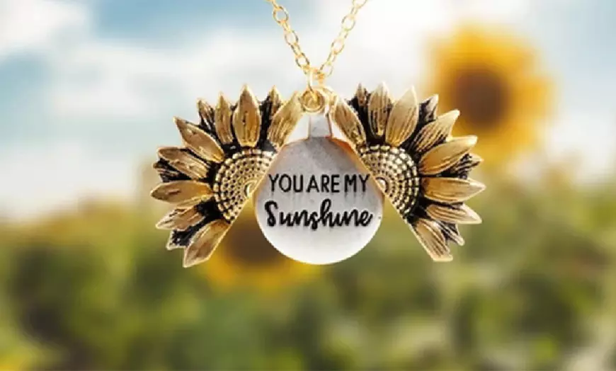 Image 3: 1 ou 2 colliers tournesol avec inscription pour femme