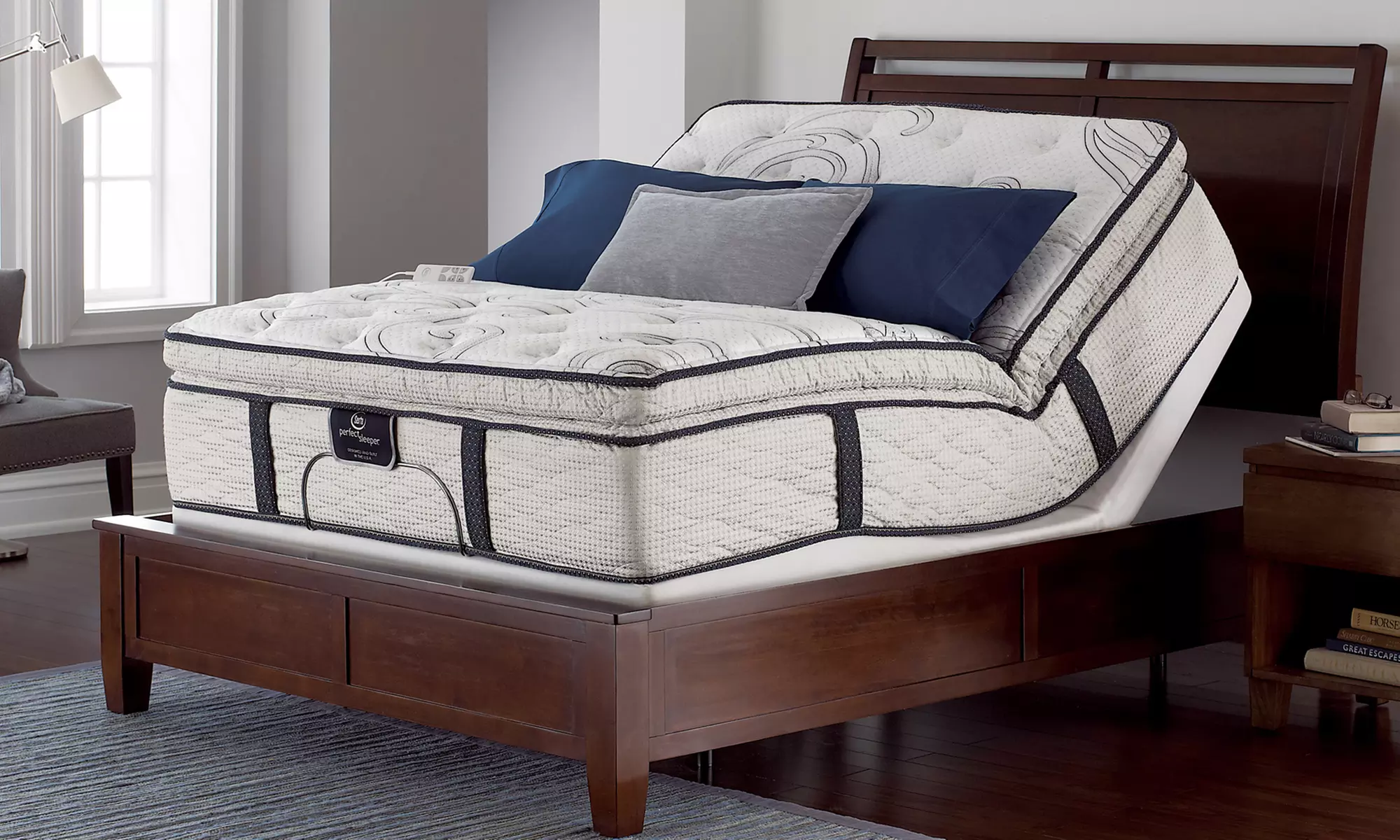 Serta Super Pillowtop Mattress Set—Adjustable Base Option. Free White Glove Delivery. 10-Year Warranty - Primary Image
