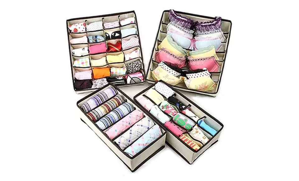 4-Pack of Collapsible Drawer Organizers - Primary Image
