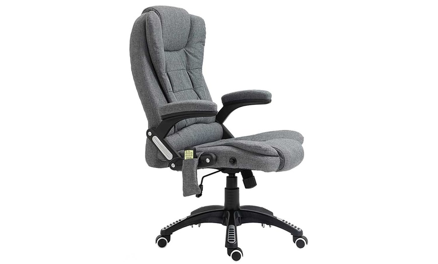 Image 4: Vinsetto Heated Massage Office Chair Recliner