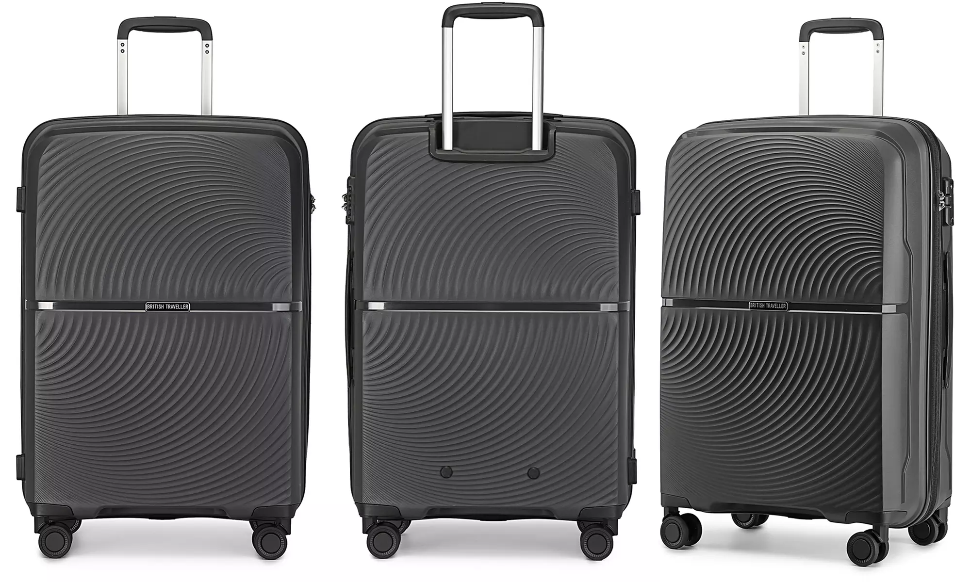 Maleta de ruedas rígida British Traveller con diseño ondulado