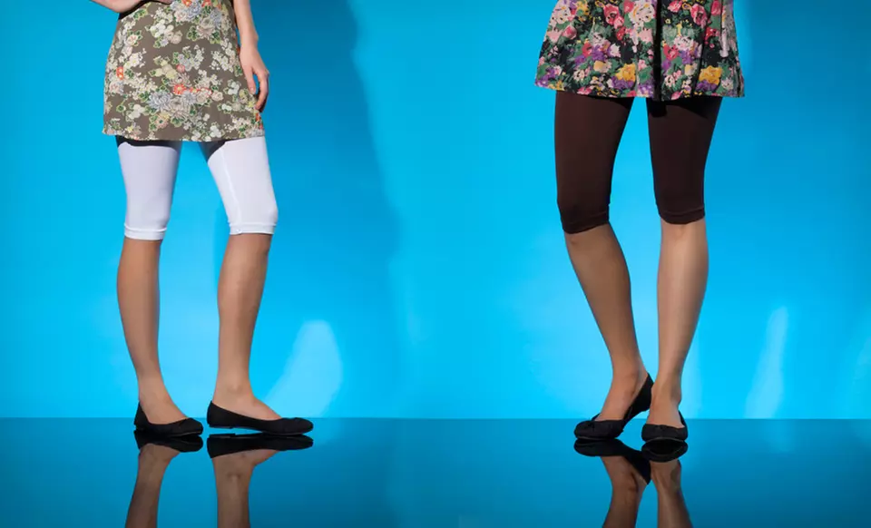 2-Pack of Mopas Knee-Length or Capri Leggings (Up to 64% Off). 6 Styles Available. Free Returns. - Primary Image