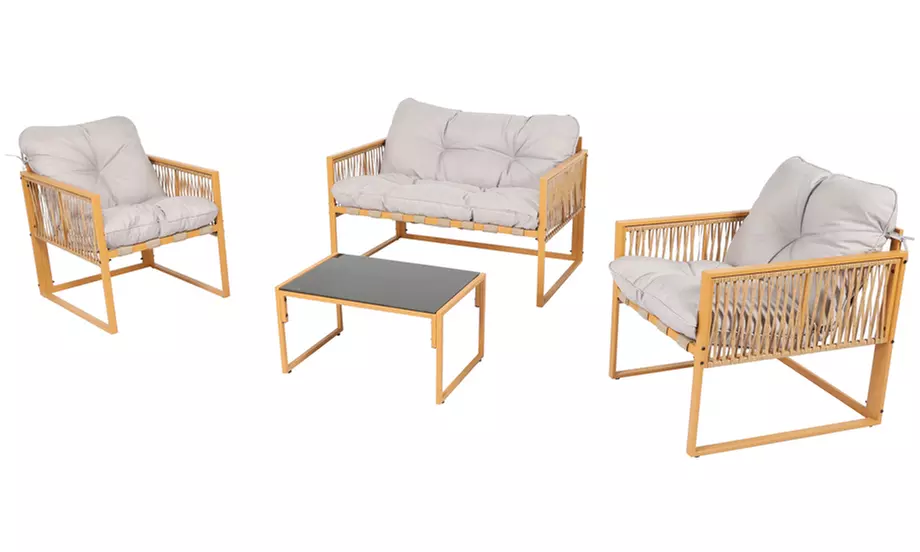 Salon de jardin Kocoon 4, 5 ou 8 places effet rotin, modèle "Forli"