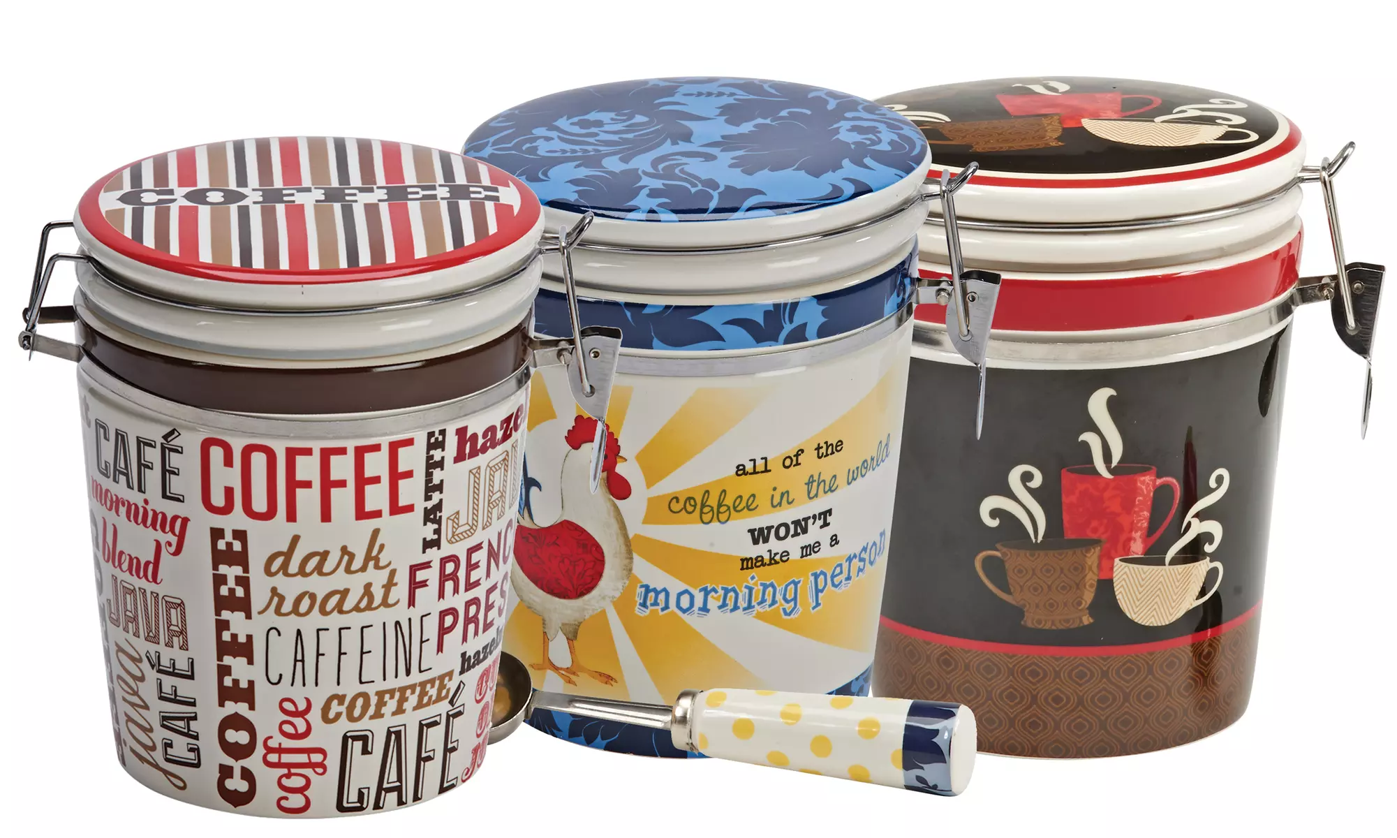 Earthenware Coffee Canister with Scoop - Primary Image