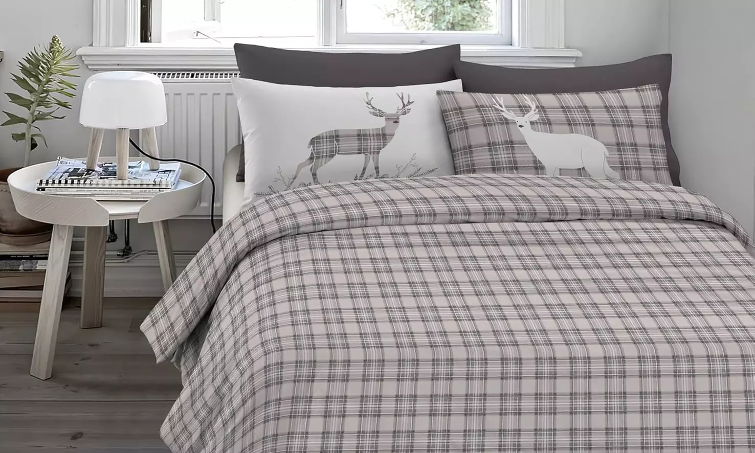 Flanell-Bettwäsche-Set mit winterlichem Motiv