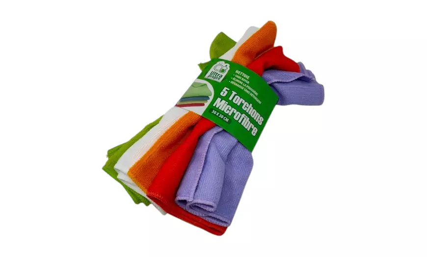Image 4: Lot de 5 ou 10 lavettes en microfibre