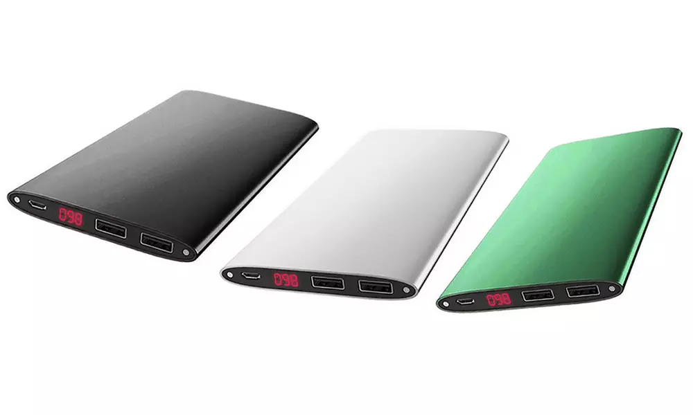 12.000 mAh Powerbank mit Ladestandanzeige und 2 USB-Slots - Primary Image