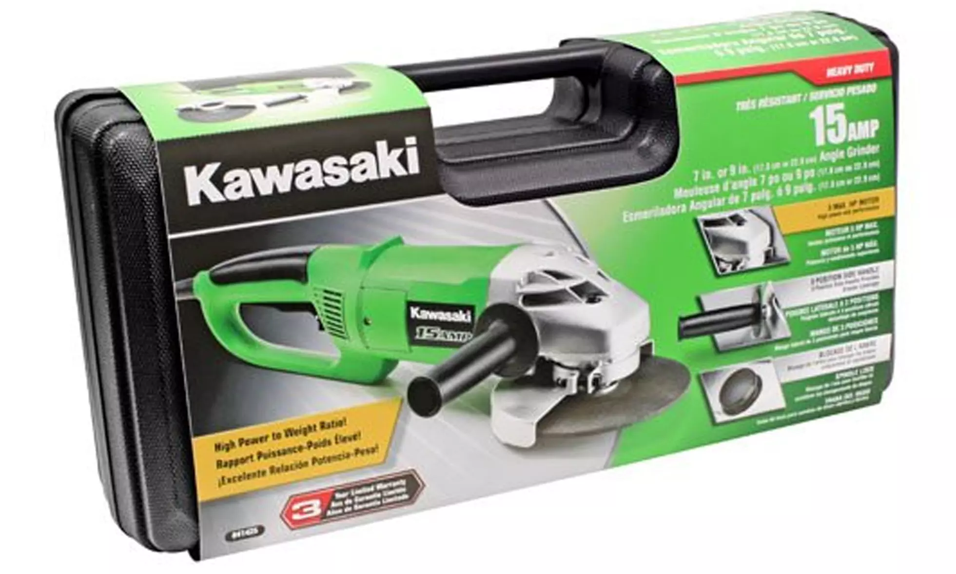 Kawasaki 15 Amp Angle Grinder with 7"–9" Discs - Second Medium