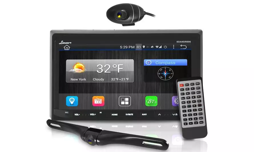 Pyle Android Car Stereo Receiver with DVR Dashcam and Rearview Backup Camera (SDANDR696) - Primary Image