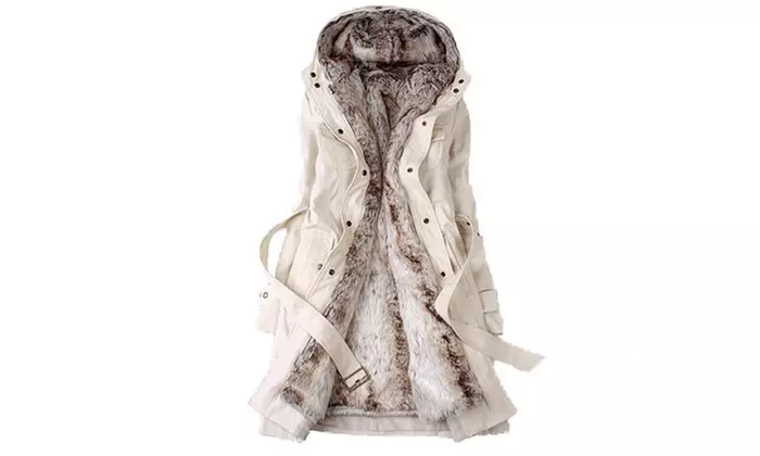 3-in-1 Parka mit Kapuze für Damen in Weiß - Primary Image