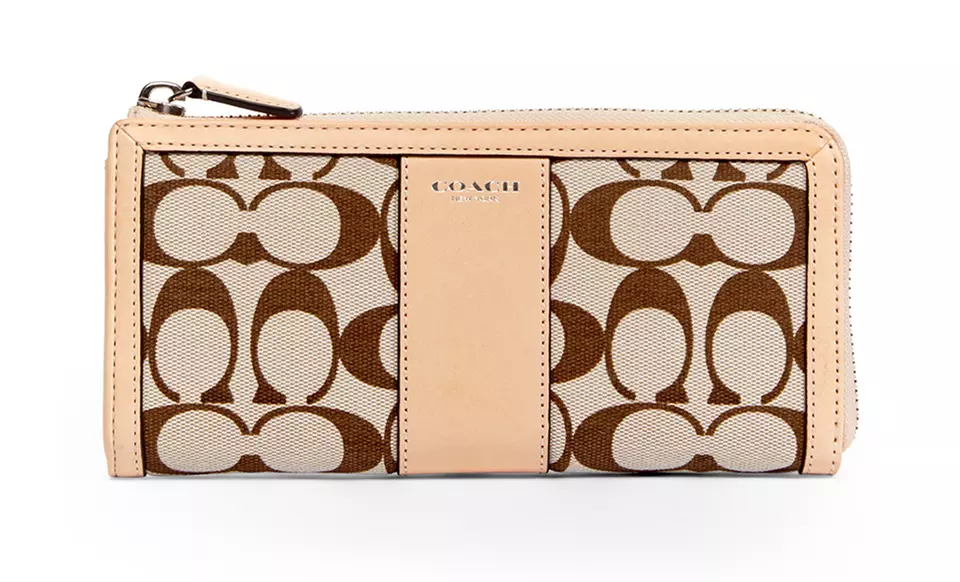 Coach Legacy Print Signature Slim Zip-Around Wallet | Brought to You by ideel - Primary Image