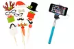 Yuka Cable Selfie Stick with Christmas-Themed Photo Booth Props - Second Medium