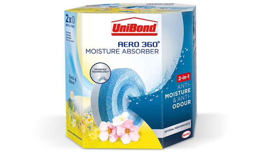 Image 1: Unibond Aero 360° Moisture Absorber Wildflower Meadow Refill Tab