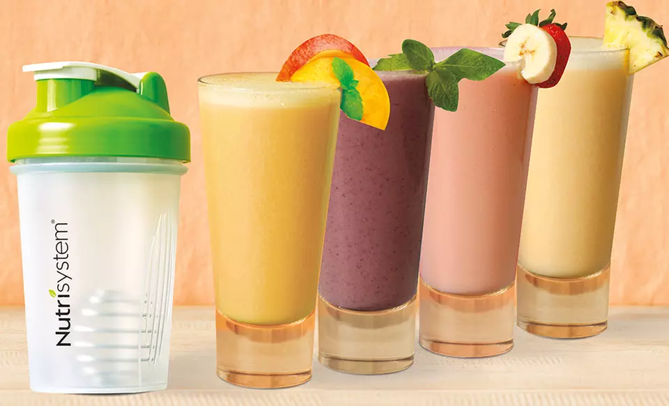 $34.99 for a 28-Pack Fruit-Smoothie Variety Sampler with Shaker Bottle from Nutrisystem ($69.99 Value) - Primary Image
