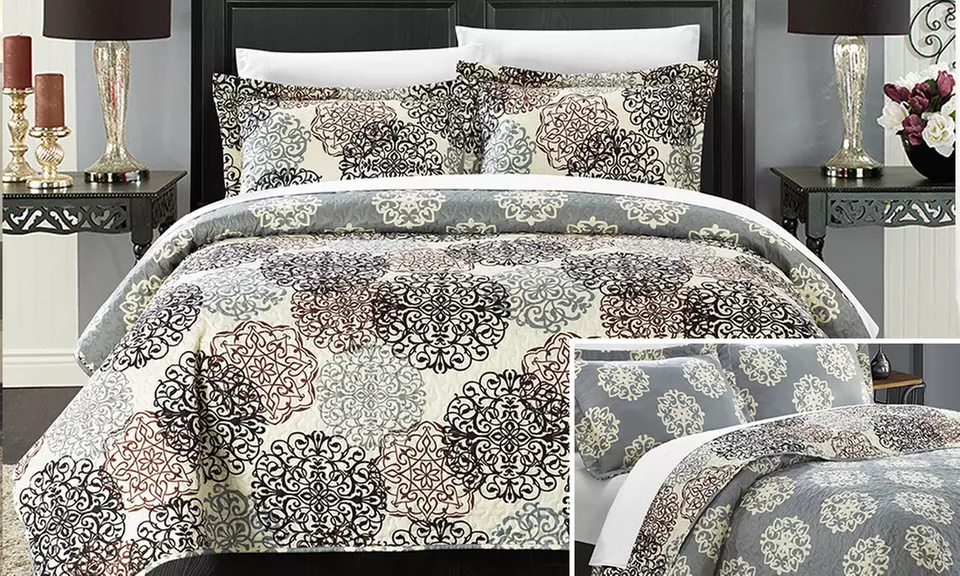 Kimberly Reversible Ornamental Printed Quilt Set (2- or 3-Piece) - Primary Image
