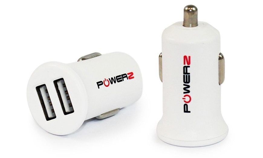 Image 1: Powerz 2.4Amp Dual USB Port Car Charger