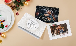 25 or 40 Personalised Flat or Folded Christmas Cards at Printerpix