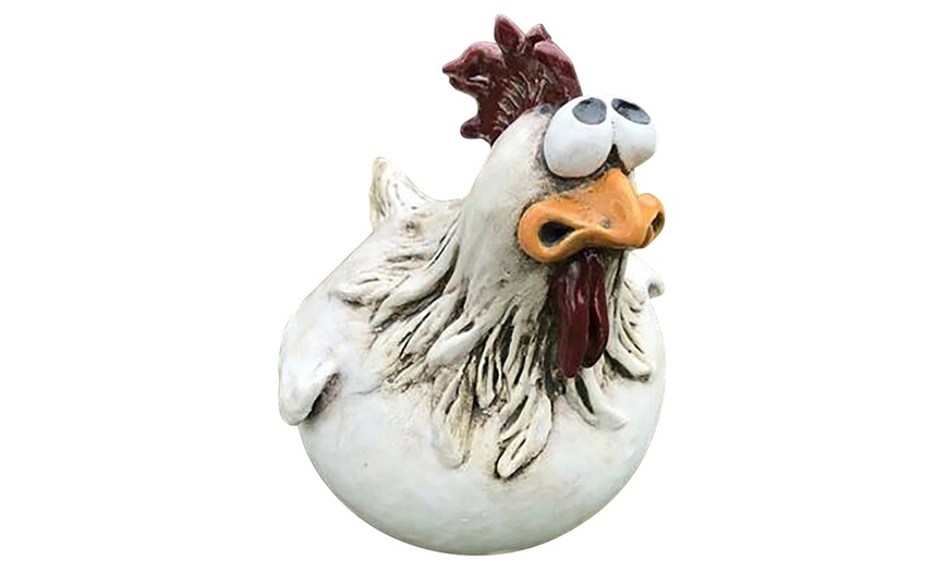 Image 4: Funny Chicken Fence Decor Statues