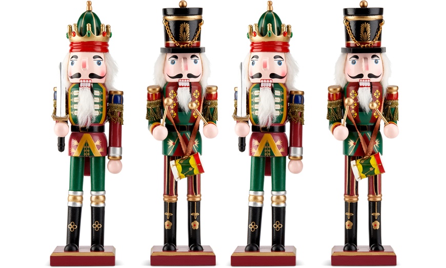 Image 3: Two, Four or Eight Standing Traditional Wooden Nutcracker Ornaments
