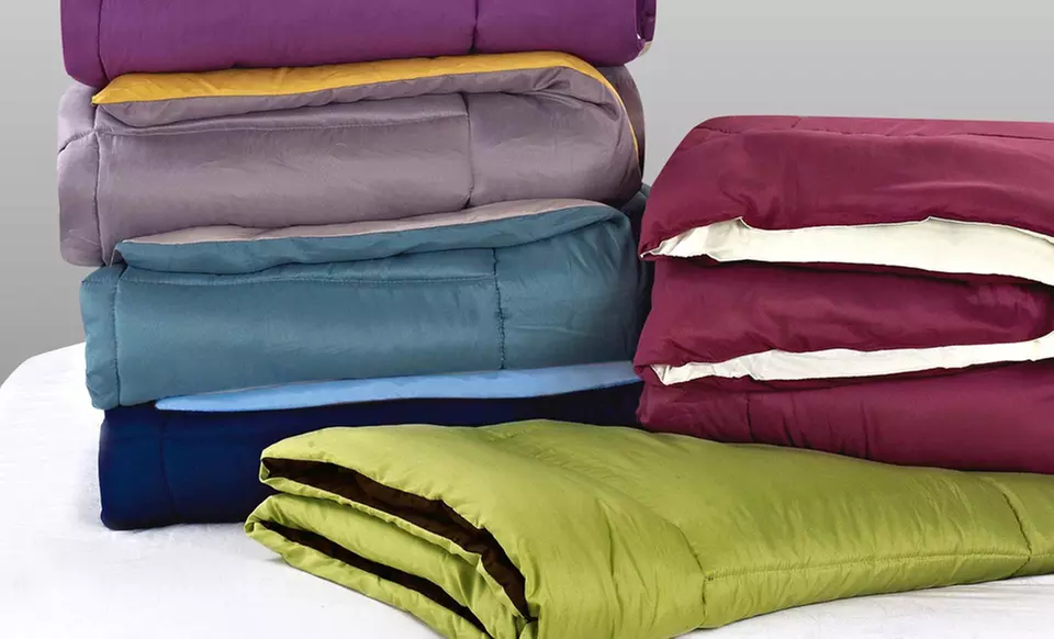 Three-Piece Reversible Comforter Sets. Multiple Colors and Sizes Available. - Primary Image