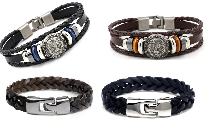 Image 2: Bracelet homme en simili cuir