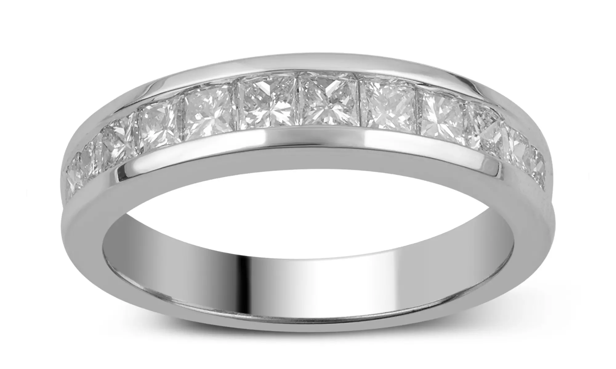 1.00 CTTW Princess-Cut Diamond Ring in 10K Solid White Gold by Brilliant Diamond - Primary Image