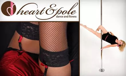 $12 for Introductory Pole-Dance Class or Girlie Burlesque Class at Heart & Pole ($25 Value) - Primary Image