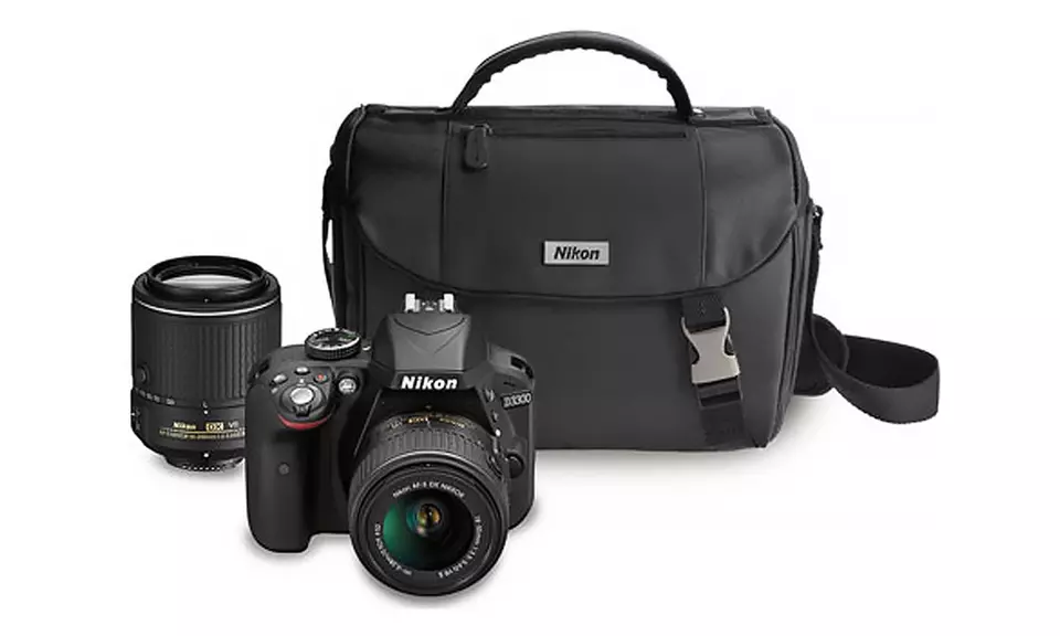 Nikon D3300 24.2MP DSLR Bundles with 18-55mm & 55-200mm Lenses - Primary Image