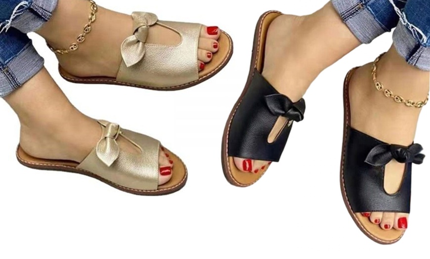 Image 1: Women’s Bow-Knot Open-toed Sandals