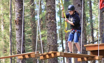 Zipline, High-Ropes, and Climbing-Wall Adventures at Camp Dakota in Scotts Mills (Up to 60% Off). Two Options Available. - Primary Image