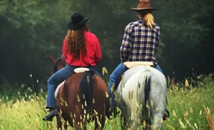$75 for a Couple’s Evening of Horseback Riding and a Wine and Cheese Tasting at Mead Farm in Stamford ($150 Value) - Primary Image