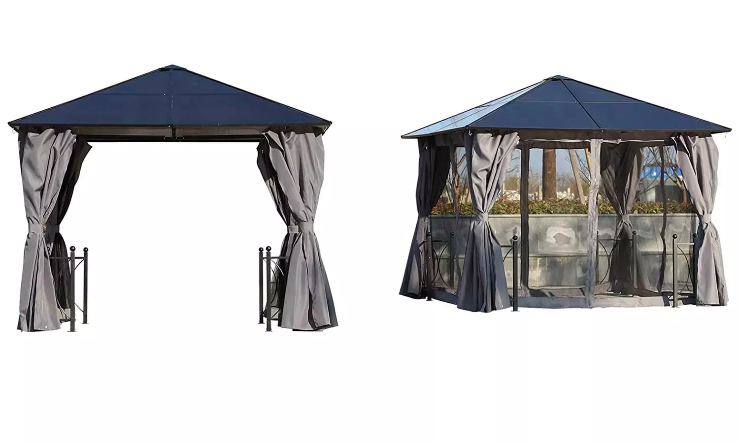Outsunny 3m x 3m Outdoor Aluminium Alloy Gazebo with Curtains