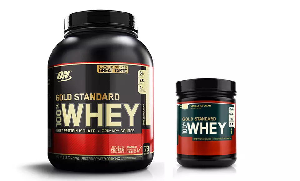 5lb. Tub of Optimum Nutrition Gold Standard 100% Whey-Protein Isolate Workout Supplement with Free 1lb. Tub - Second Medium