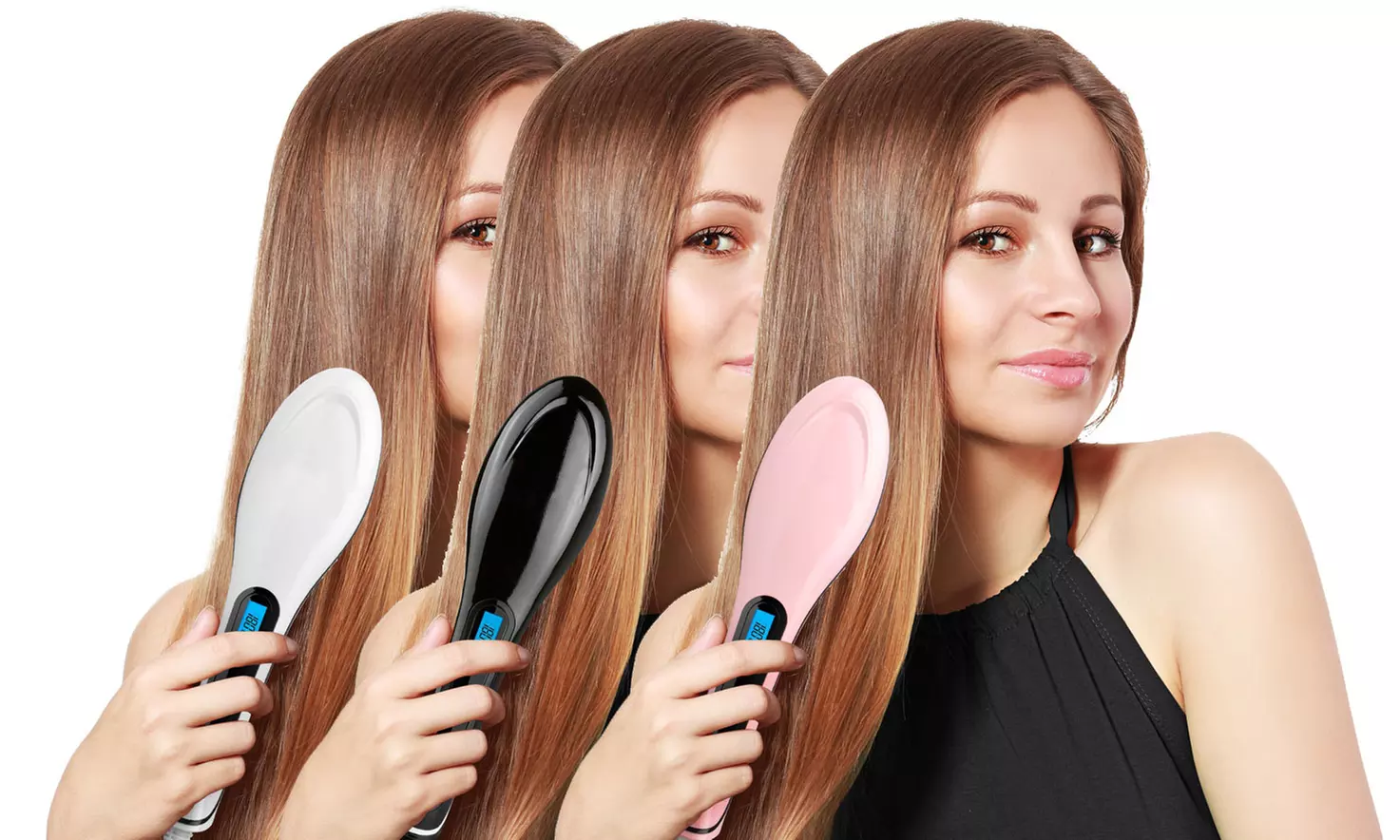 Magic Silky LED Straightening Detangling Hair Brush - Primary Image