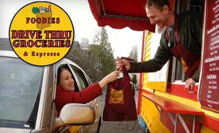 $12 for $20 Worth of Espresso Drinks and One Grocery Item of Up to $5 Value at Foodies Drive Thru Groceries & Espresso (Up to $25 Value) - Primary Image