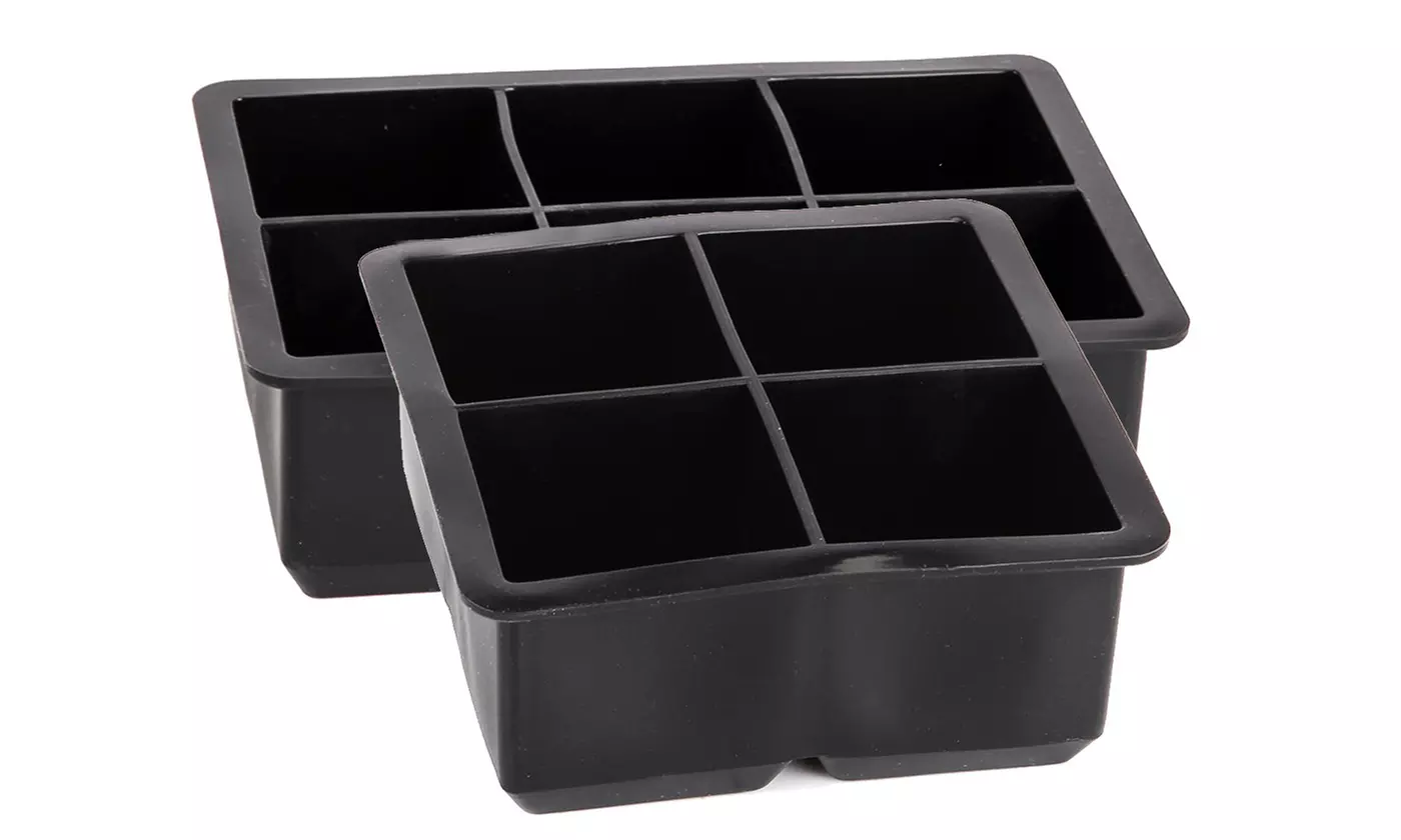 Silicone Ice Cube Tray Large Round Square Molds for Whiskey Cocktails Bourbon