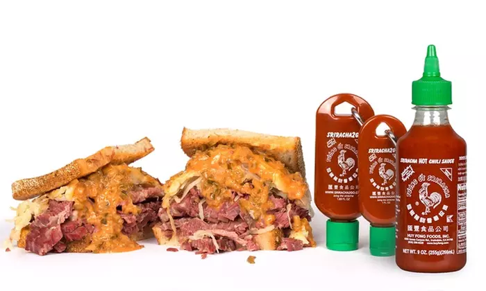 Sriracha2Go Gift Pack Bundles with Refillable Key Chain Bottles and Sriracha - Primary Image