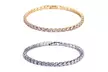 2x Schlichtes Tennisarmband mit Zirkonia-Kette in Silber und Gold und in Größe nach Wahl - Second Medium