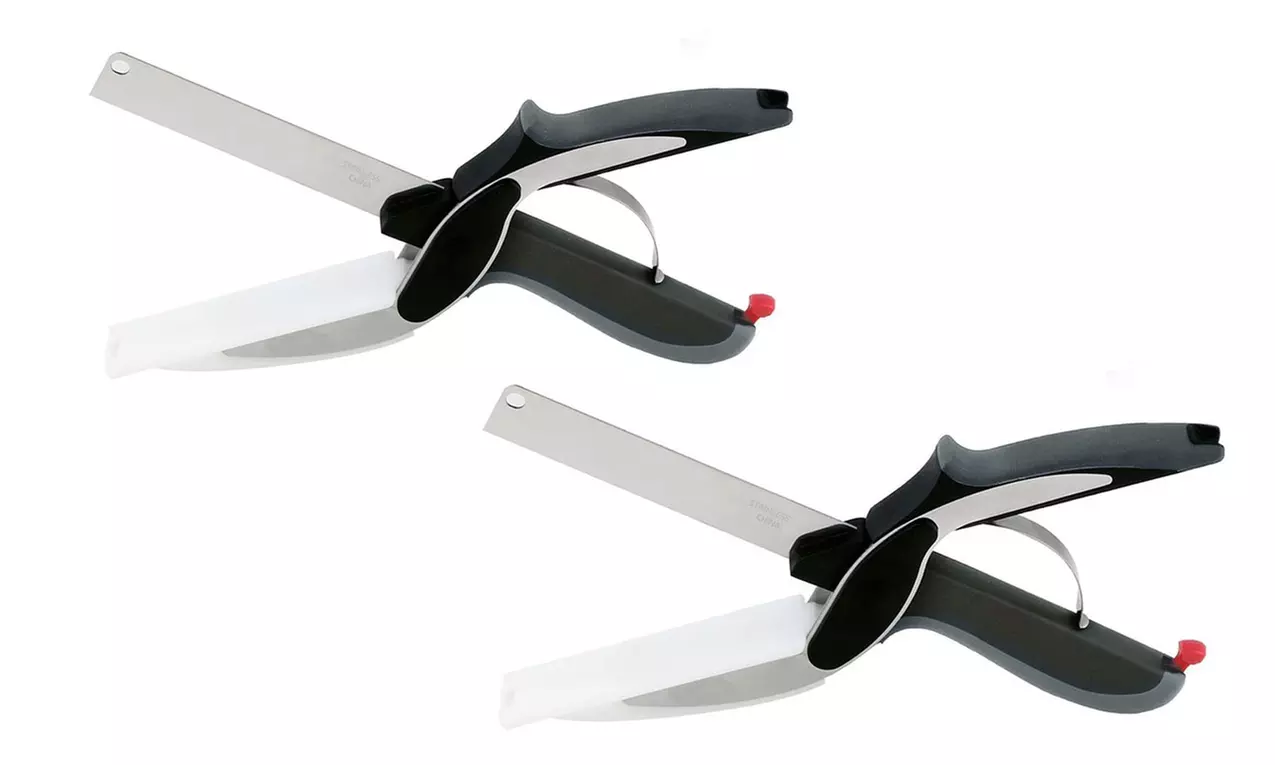 1 o 2 paia di forbici-coltello 2 in 1 da cucina con lame in acciaio inossidabile - Image 3