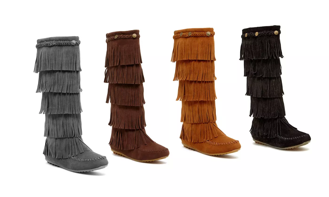 Shoes of Soul Women's Tall Fringe Boots - Primary Image