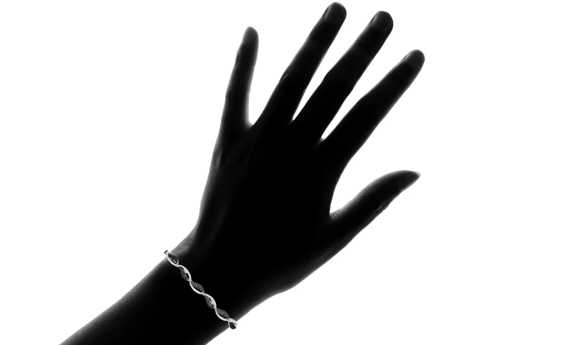 1/4 CTTW Black and White Diamond Necklace or Bracelet - Second Medium