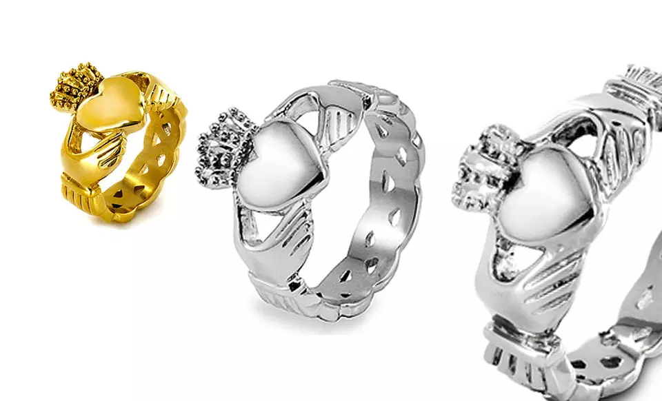 Stainless Steel Claddagh Rings (72% Off). 7 Styles Available. Free Shipping and Returns. - Primary Image