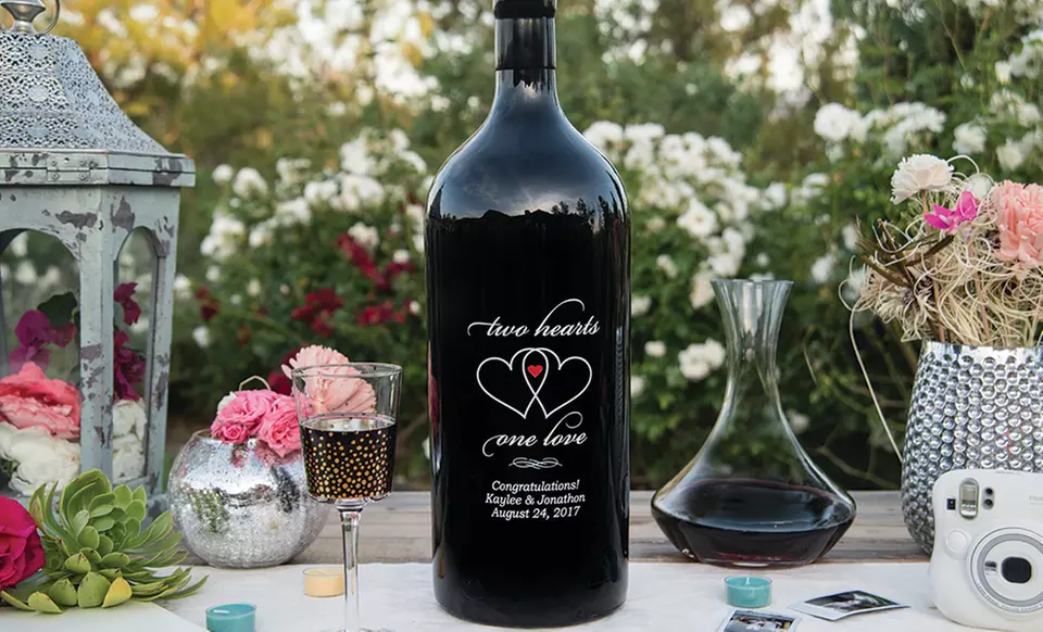 One or Two Personalized 1.5-Liter Wine Bottles from EtchedWine.com (Up to 64% Off) - Second Medium