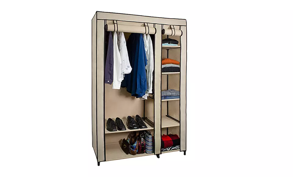 44" Portable Closet with 5 Storage Shelves - Primary Image