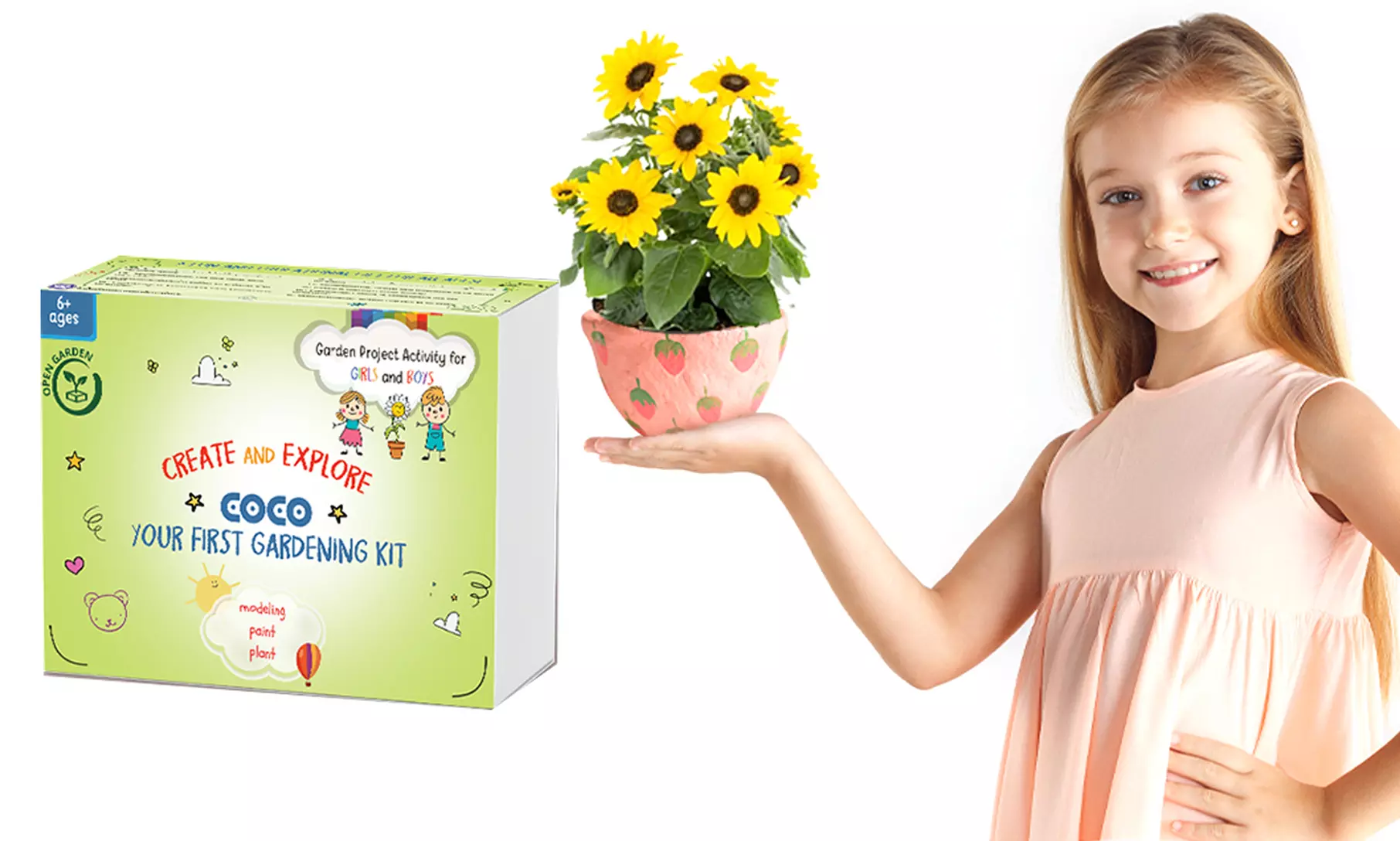 Kit de jardinage et construction pour enfant, à la maison