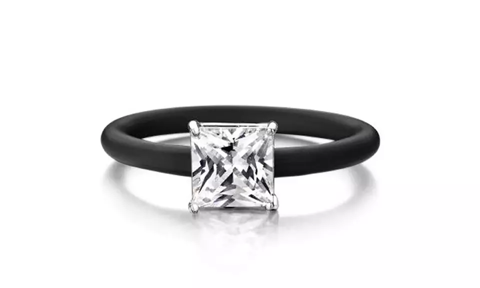 2.5 CTW Princess-Cut Cubic Zirconia Rings with Adjustable Silicone Band - Primary Image
