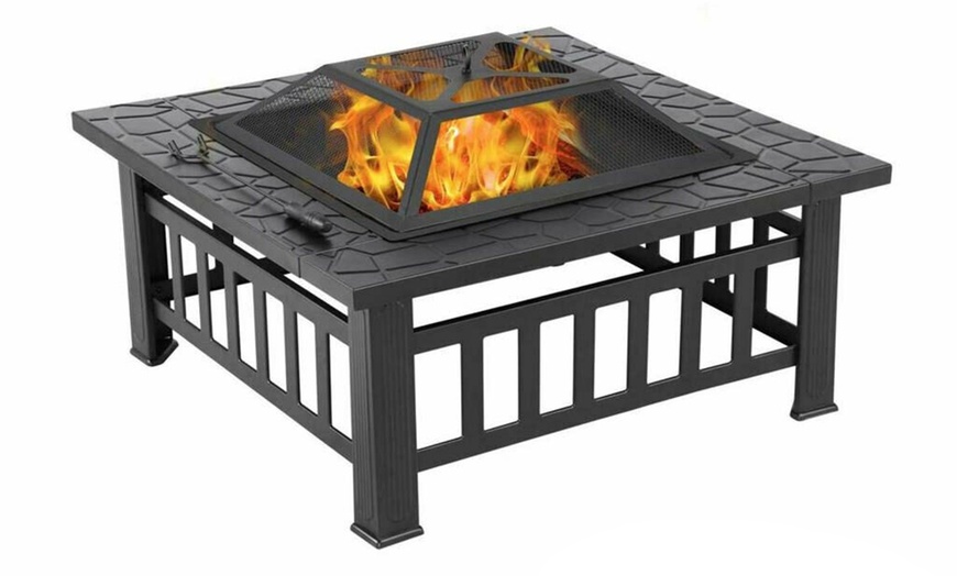 Image 6: Three-in-One Fire Pit, Barbecue Grill and Ice Bucket